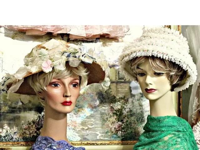 In this image in the foreground there are two toys who are wearing hats, and in the background...