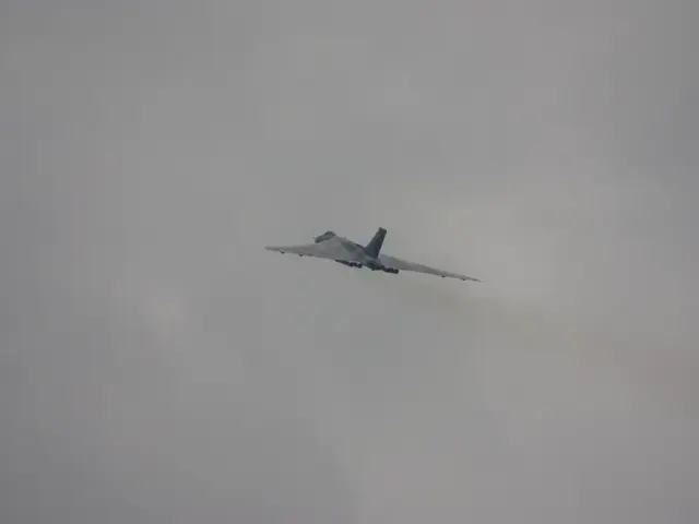 In the image we can see there is an aeroplane flying in the sky.