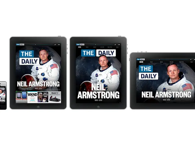 In this image I can see three ipads and one iphone. In those ipads and iphone I can see the person...